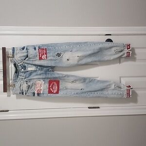 Mario Morato Men's Skinny Patch Jeans Streetwear European Size 32​​​